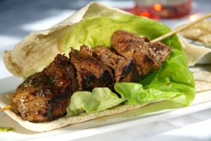 Newton lamb brochette