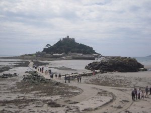St Michael's Mount vid lågvatten. 