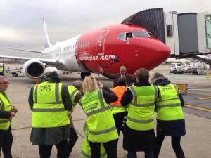 Norwegians VD Bjørn Kjos på Gatwick  Foto: Norwegian